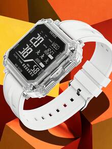 SMAEL 1pc Square Dial Digital Watch For Men And Women Student Casual Fashion Stopwatch Alarm Sports Wrist Watch - one-size - View 9