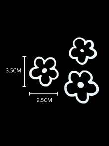 Flower Pattern Car Mirror Sticker - White - View 3