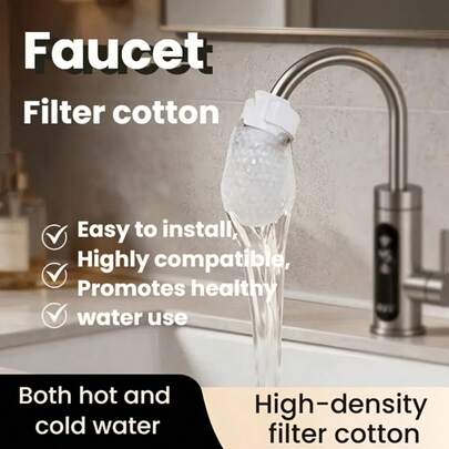 210 piezas Bolsas de filtro para grifo, algodón de filtro para grifo, incluye correas de fijación, función de prefiltración eficiente, puede interceptar eficazmente óxido, sedimentos, impurezas, etc., almohadillas de algodón de filtro para grifo de cocina del hogar, equipadas con correas de gancho y bucle, puede filtrar impurezas y óxido en los grifos, se puede reemplazar una vez para uso diario, accesorio práctico pequeño para la purificación del agua de la cocina