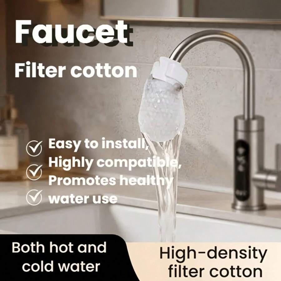 210 buah Kantong Filter Keran, Kapas Filter Keran, Termasuk Tali Pengikat, Dilengkapi Fungsi Pra-Penyaringan yang Efisien, Dapat Secara Efektif Menangkap Karat, Sedimen, Kotoran, dll., Bantalan Kapas Filter Keran Dapur Rumah Tangga, Dilengkapi dengan Tali Pengikat Velcro, Dapat Menyaring Kotoran dan Karat pada Keran, Dapat Diganti Sekali untuk Penggunaan Sehari-hari, Aksesori Kecil Praktis untuk Pemurnian Air Dapur - View 1