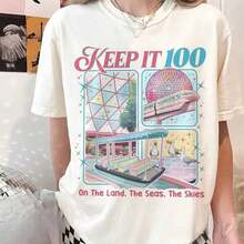 Playera Holgada Estampado Collage Retro Futurista Cuello Redondo Básica Streetwear Casual Estilo Vintage Juvenil Y2K Uso Diario Gráfico - Blanco - Ver 1