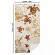 1pc Ultra-Fine Microfiber Beach Towel - Lightweight Quick-Dry, Tropical Turtle Design, Soft Polyester Material, Machine Washable, Multi-Functional For Beach, Camping, Swimming, Exercise And Travel - Multicolor - View 9
