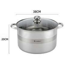14cm To 32cm Thick Soup Pot, Stainless Steel Pot For Home Use, Suitable For Induction Cooktop And Gas Stove, Multi-Function For Boiling Soup, Noodles, Porridge, Stew, Double-Ear Pot, Large Capacity Thick Soup Pot, Easy To Clean, Sizes From 14cm To 32cm - Silver - View 25