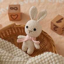Hand-Woven Rabbit Rattle, Baby Hand Rattle, Grasping Toy, Built-In Bell, 3D Cute Design, Rich Details, Attracts Baby's Attention, Exercises Baby's Hearing, Perfect Birthday Keepsake Gift, Halloween Gift, Christmas Gift - 彩色 - 查看 1