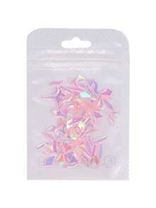 100pcs Bagged Small Flat Back Rhinestones Nail Art Decor Asymmetrical Colorful Aurora Rhinestones Multicolor Heart Water Drop Nail Charms - Baby Pink - View 4