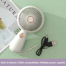 [Adjustable USB Personal Mini Fan]Rechargeable Handheld Turbo Fan - 100-Speed Adjustable, USB Charging Portable Fan, Great For Beach, Indoors And Outdoors; Great Gift Idea - White - View 5