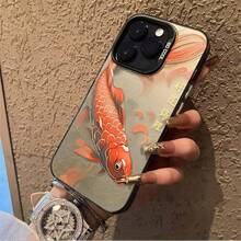 Lucky Koi Fish Case For Apple 15Pro, New  16 Protective Cover, 14Pro Fortune 13 Premium - 彩銀殼-白色-好運錦鯉 - 查看 5