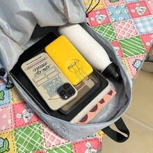 1個/4個 入學季壓紋卡通大容量後背包,輕量防水尼龍美學學生書包,多口袋日常背包,適合青少年女生學生旅行用品 - 多款 - 查看 3
