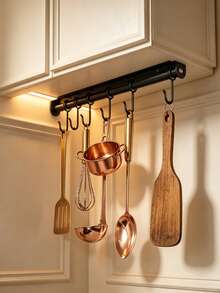 1 buah Rak Gantungan Dapur Bawah Kabinet, Gantungan Geser, Tempat Penyimpanan Peralatan Dapur yang Dapat Ditarik Keluar, Cocok untuk Menggantung Panci, Sendok, Pengocok, Pengatur Penyimpanan Dapur Hemat Ruang, Aksesoris Dapur - MultiWarna - View 3