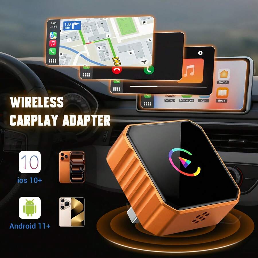 無線 CarPlay 轉接器 2026 升級版 有線/無線,相容 Apple CarPlay 與 Android Auto,迷你 USB 設計,附 Type-C 延長線,即插即用,連線穩定無延遲 - Q1BV - 查看 1