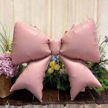 2 Large Pink Bow Balloons, 38.58 Inches/Birthday Party Supplies/Pink Bachelorette Party, Bridal Shower, Engagement, Wedding Anniversary, Mother's Day, Wedding Party Decoration - Pink Bow - View 4