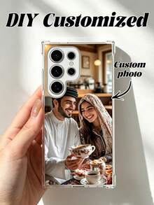 1pc Personalized Photo Signature Black Shockproof Phone Case, Custom DIY Image Wallet Phone Cover Compatible With Various Smartphone Models, Durable Scratch-Resistant Protective Shell, Full Body Coverage Custom Gift, Sleek Design With Precise Cutouts, Lightweight And Flexible Soft TPU Back Cover - Clear - View 1