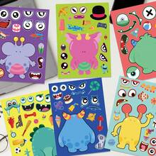 12 Sheets Mix & Match Monster Face Stickers, Rainbow Friends DIY Make Your Own Monster Decals, Ideal For Kids Craft, Party Favors, Kindergarten Activity & Children Gift - Multicolor - View 1