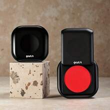 1-10pcs Red Blue Black Portable Fingerprint Ink Pad, Clear Compact Quick-Drying Ink Pad, Small Financial Accounting Office Ink Pad, Cute Planner Stamp Ink Pad - Black Casing - View 2