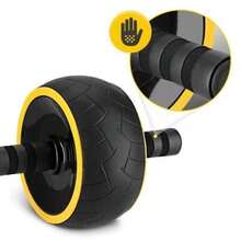 New Single-Person Strength Training Equipment Abdominal Roller, Equipped With Durable Elastic Resistance Band Stability System, Made Of Wear-Resistant And Pressure-Resistant ABS Material, Reinforced Structure. This Is A Universal Fitness Equipment Suitable For Abdominal Muscle Training, Shaping, Fat Burning And Stretching. Convenient To Carry. - Yellow - View 3