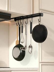 1 buah Rak Gantungan Dapur Bawah Kabinet, Gantungan Geser, Tempat Penyimpanan Peralatan Dapur yang Dapat Ditarik Keluar, Cocok untuk Menggantung Panci, Sendok, Pengocok, Pengatur Penyimpanan Dapur Hemat Ruang, Aksesoris Dapur - MultiWarna - View 1