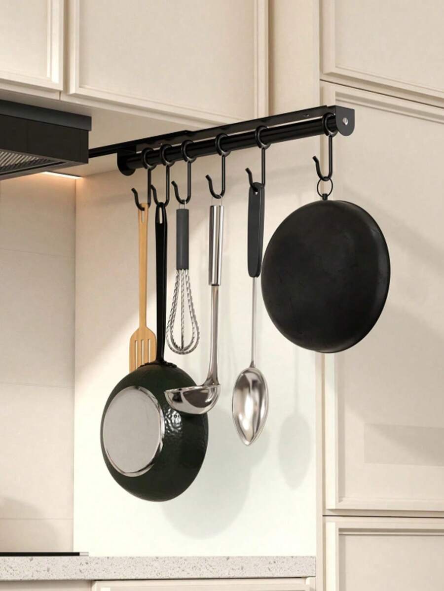 1 buah Rak Gantungan Dapur Bawah Kabinet, Gantungan Geser, Tempat Penyimpanan Peralatan Dapur yang Dapat Ditarik Keluar, Cocok untuk Menggantung Panci, Sendok, Pengocok, Pengatur Penyimpanan Dapur Hemat Ruang, Aksesoris Dapur - MultiWarna - View 1