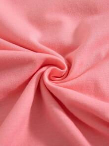 Girls' Casual Fashion Solid Color Bow Tie Design Round Neck Drop Shoulder Long Sleeve Top And Straight Leg Pants 2-Piece Set, Spring/Autumn - Pink - View 10