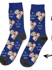 Custom Socks, Personalized Face Socks, Father's Day Socks, Photo Socks, Personalized Gift For Him, Custom Gift For Dad, Birthday Gift - Multicolor - View 5