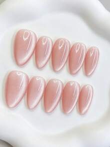 Shecas 10 piezas de uñas postizas hechas a mano, uñas cortas para vacaciones de verano, fiesta de graduación - Multicolor - Ver 3