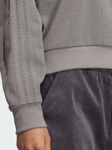 Adidas Originals Women's Chenille Polo Shirt Knitted Collar Long Sleeve TKS5981 - Grey - View 5