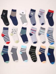 24 Pairs Striped Kids Short Socks, Suitable For School, Daily Wear, Outdoor, Travel, Running, Basketball, Indoor, Campus, Party, Gathering, Etc., Can Be Used As Birthday Gift, Holiday Gift, Kids Socks, Boys Socks, Girls Socks, Unisex Kids Socks, Ankle Socks, Short Socks, Sports Socks, School Socks, Uniform Socks, Holiday Socks - Multicolor - View 10