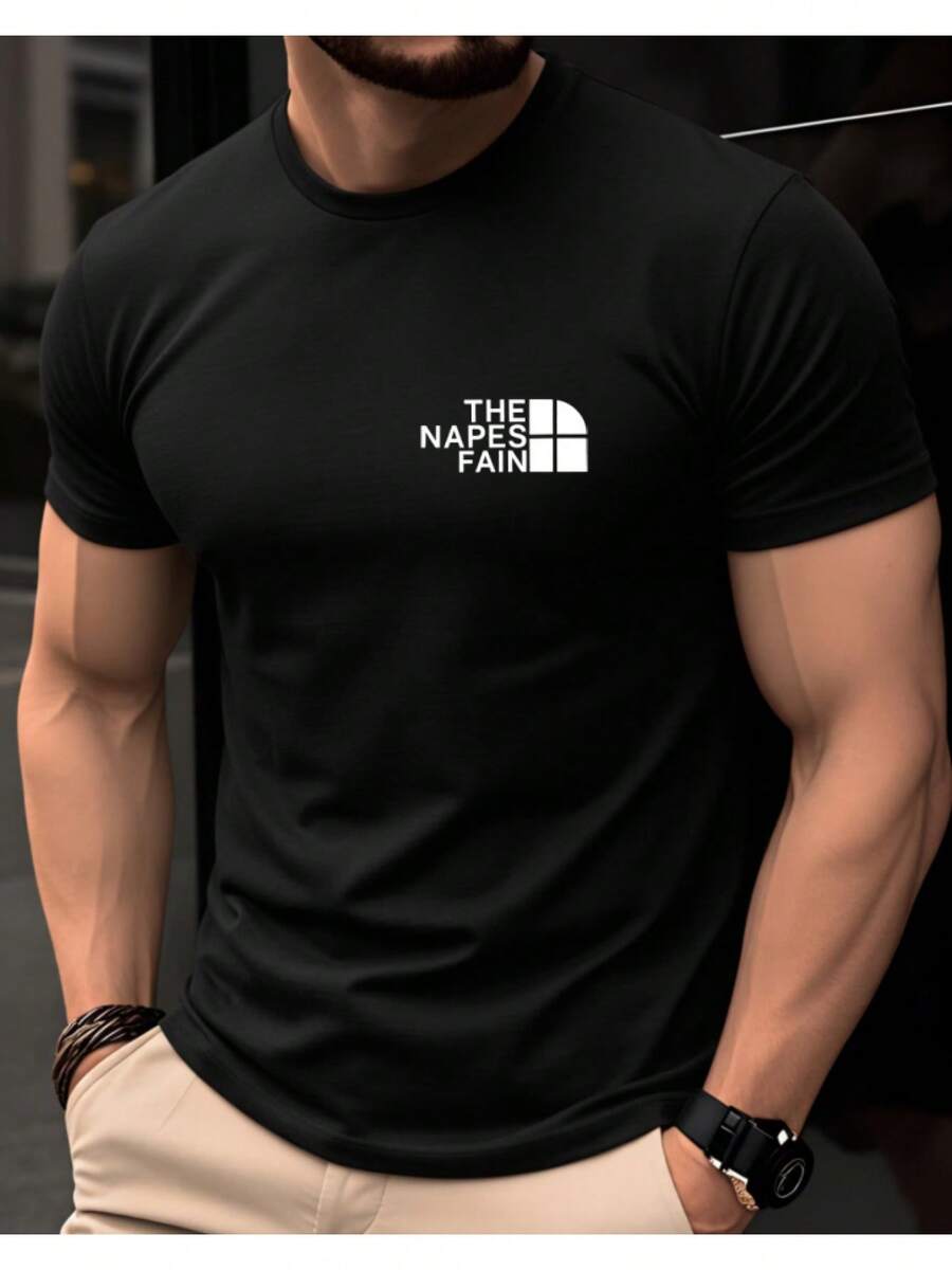 Textura sin Esfuerzo!Una sencilla camiseta de estilo casual que es increíblemente favorecedora para salidas diarias.Una camiseta de verano fresca y transpirable, perfecta para usar en primav - Negro - Ver 1