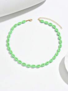 1 pieza o 6 piezas Collar de estilo bohemio de moda con cuentas de plástico de colores con patrón de corazón, cuentas con forma de estrella, conjunto de cuentas de arroz asimétricas de varios colores, múltiples estilos disponibles, adecuado para el uso diario de las mujeres, vacaciones, fiestas, banquetes nocturnos y talla grande ocasiones, el color, el patrón y el tamaño del plástico son multicolores hechos a mano, cada cuenta es diferente - Multicolor - Ver 20