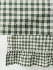 1pc Plaid Ruffle Half Curtain Oven Skirt, Country Style Kitchen Appliance Dust Cover & Apron, Suitable For Oven, Dishwasher And Washing Machine, Kitchen Decor (Size 76*54cm) - Ruffled Edge - View 8