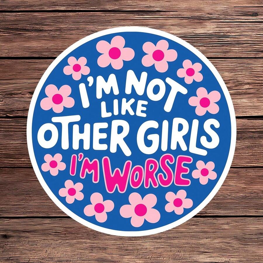 1件幽默諷刺語錄貼紙「I'm Worse」標語防水乙烯基貼紙,適用於筆電、水壺、筆記本,成人幽默美感文具剪貼簿配件,送給朋友的禮物 - S2323 - 查看 1