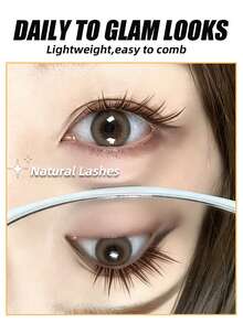 Sibeuna 60 Clusters Brown/Black Self-Adhesive False Eyelashes C Curl Natural Look Lightweight Soft Voluminous Feather-Like Suitable For Beginners Travel Essential - C - View 3