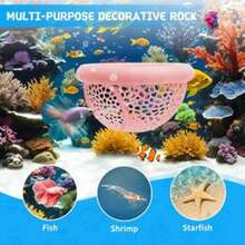 1pc Floating Betta Habitat For Aquarium, Used For Feeding Betta Or Shrimp, Cave And Hammock, Small Fish Feeding Ring, Aquarium Hidden Feeding Decor Accessory - A - View 3
