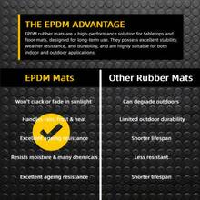 DIY Multi-Purpose Rubber Mat, Table Mat, Floor Mat, With Raised Coin Pattern Design, Durable And Wear-Resistant. It Can Be Cut To Fit The Required Size And Is Suitable For Indoor And Outdoor Table Mats/Floor Mats. - 黑色 - 查看 4