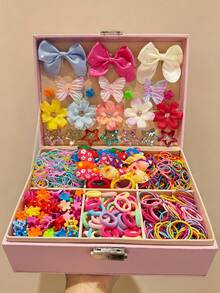 Juego de 10-705 piezas de accesorios para el cabello de niñas con colores de caramelo, elegantes diademas con pedrería y perlas, pinzas para el cabello con lazos para niñas, pinzas de cocodrilo con flores de cola de golondrina de tela, pinzas de garra para el cabello, pinzas de mariposa de malla, pinzas laterales, garras para el cabello, bandas elásticas de colores, lazos para el cabello, accesorios para el cabello suaves y no dañinos, accesorios para fotos de niñas, accesorios para combinar peinados diarios, cosas que las niñas aman - Multicolor - Ver 9