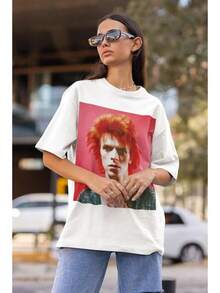 Camiseta de , Ícono Musical, Diseño Retro, Colores Cómodos - Blanco - Ver 4