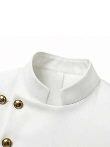 Mens Casual Suit Blazer Jackets Stand Mandarin Collar Lightweight Lined Business Dress Sport Coats - 白色 - 查看 8