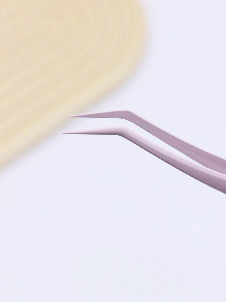 1/2 Light Pink Eyelash Extension Tweezers Professional Eyelash Extension Tweezers Multi-Color Options DIY Cluster False Eyelashes Makeup Essential Beauty Tool - Baby Pink - View 2