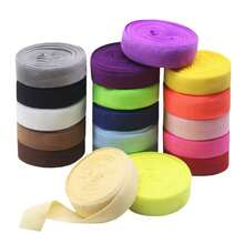 SJ007 Mixed Color 1 Pack 18 Colors 2 Yards/Roll 3/4 Inch/20mm Low Elasticity FOE Folded Elastic Tape Solid Color Spandex Satin Ribbon Lace Sewing Decoration Tape DIY Handmade Accessories - 1pack Mixed 18colors Each 2yards - View 2