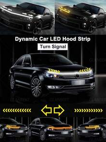 GLANBERT 70 Inch 12V Flexible Waterproof LED Engine Hood Decorative Light Strip, Suitable For Cars, SUVs, Trucks, Dynamic Scanning Startup Effect, Universal Vehicle Engine Hood Decoration Accessory - A - View 6