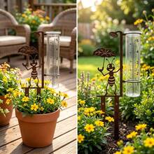 1pc Rusty Metal Ant Rain Gauge, Suitable For Garden, Yard, Flower Pot, Patio And Lawn. It Features An Elegant, Stable And Durable Design With Large Easy-To-Read Numbers. - Little Ants - View 4