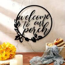 Warm Welcome Porch Sign Acrylic Wall Art Decor For Living Room Bedroom Wall Hanging - Multicolor - View 7