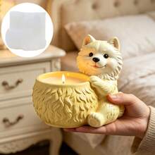 Cute Samoyed Dog Shaped Clay Silicone Mold Flowerpot, Embossed Dog Hug Flowerpot Shape Planting Succulent Plant Flowerpot Gypsum Mold, DIY Gypsum/Resin/Clay Dog Storage Box Mold, Ideal Choice For Home Decoration And Holiday Gifts - A - View 6