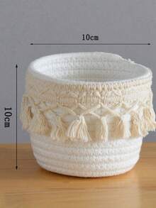 1pc/10pcsPen Holder Back To School Supplies, Tassel Woven Desktop Storage Basket, Multi-Use Stationery Organizer For Back To School Vacation Travel, Decorative Desk Pen Cup For Dorm Study Room, Ideal Gift For Students - Multiple Styles - View 11