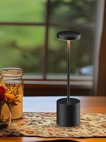 1pc Modern Touch Dimmable Desk Lamp, Metal LED Table Lamp, Wireless Portable Atmosphere Light, 3-Color Touch Rechargeable, Suitable For Bedroom, Desk And Various Living Room Decor - 多款式 - 查看 4