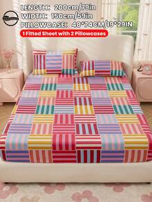 2/3pcs Printed Bedding Set, Bedding, Mattress Protector Set, Comfortable Home Textiles, Breathable Anti-Pilling Mattress Cover, Home Decor, Suitable For All Seasons, Machine Washable, Back To School - Multicolor - View 31