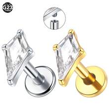 SWANJO 1pc Titanium Zirconia Stud Earrings Ear Tragus Helix Daith Piercing Body Jewelry - TC140 - View 2
