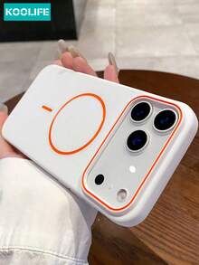 KOOLIFE White Magnetic TPU Phone Case, With Thin Ring, Contrast Ring And Lens Frame Design, Matte Texture, Anti-Drop And Anti-Scratch, Compatible With Iphone 18 Pro/18 Pro Max/17/17 Pro/17 Pro Max/16/15/14/13 - White - View 2