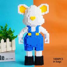 1000pcs Bouquet Bear Building Blocks Puzzle, Romantic Assembly Toy Collection Model Home Decor Birthday Gift, 1 Piece Room Decor, Office And Home Decoration, Durable Plastic Construction Kit, Perfect Gift For Halloween/Thanksgiving/Christmas - Multicolor - View 12
