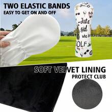Golf Girl Style Printed Golf Club Headcover, Gentle Minimalist Design, Golf Accessory - White - View 6