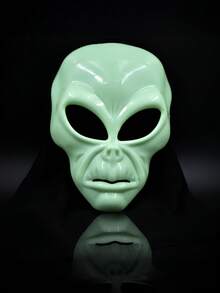 Glow-In-The-Dark Mask Headpiece, Unique Design Mask, Halloween/Carnival Party Costume, Halloween Horror Outfit, Scary Alien Mask Headpiece, Alien Costume Mask, Unique Design, High Visibility, Eye-Catching - View 2